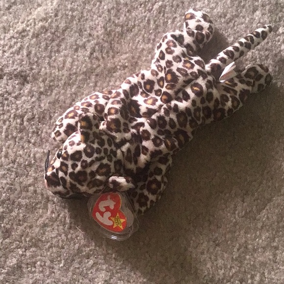 TY Freckles beanie baby leopard with tag spotted plastic hang tag - Picture 1 of 6
